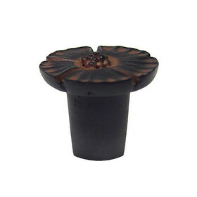 D. Lawless Hardware 1" Jakarta Small Flower Knob Black with Copper Wash
