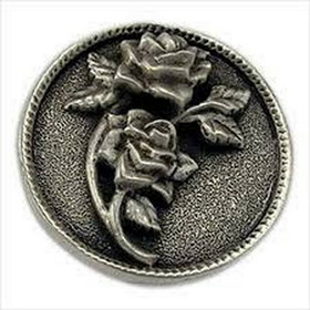 D. Lawless Hardware 1-1/2" Right Facing Rose Knob Solid Pewter