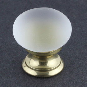 Amerock 1-1/4" Frosted Glass Knob with Brass Base