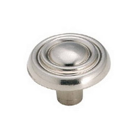 Amerock 1-3/16" Brass and Sterling Traditions Knob Sterling Nickel