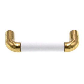 Amerock 3" Classic Polished Brass Pull with White Plastic Insert