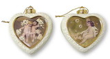 Bradford Exchange Christmas Ornaments by Bessie Pease Gutmann  Two Heart Shaped 
