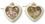 Bradford Exchange Christmas Ornaments by Bessie Pease Gutmann  Two Heart Shaped "Enchanting  Dreams" & Bubbling Joy" BE-68863
