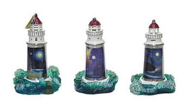 Bradford Exchange The Bradford Editions - Three Christmas Ornament Lighthouses  "Nautilus Moon" ,"Eternal Light" & "Everlasting Moon" BE-88844