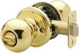 Copper Creek Hardware Privacy Door Set - Ball Style - Polished Brass - E Series - BK2030PB