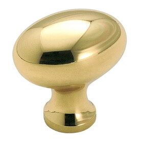 Amerock (10-Pack) 1-1/4" Solid Brass Oval Knob Polished Brass