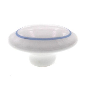 Amerock (10-Pack) 1-13/16" Blue Oval Ceramic Knob White