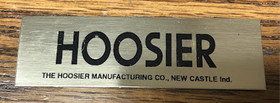 D. Lawless Hardware Hoosier Manufacturing Co. Label - Black & Brass Nameplate