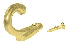 D. Lawless Hardware (10 pack) Jewelry Box Hook or Key Hanger with Screw Polished Brass