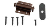 D. Lawless Hardware Spring Loaded Brown Magnetic Touch Latch w/ Screws & Strike - 1 3/4