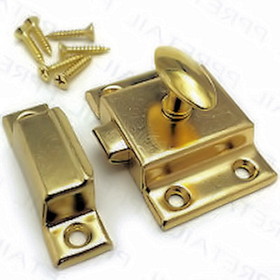 D. Lawless Hardware Door Catch 1-7/8"  (Twist) Brass Plated With Screws  C21-C43001BP