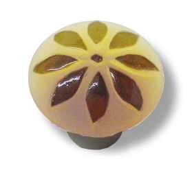 Liberty Hardware 1-3/8" Glass Flower Knob Butter Yellow