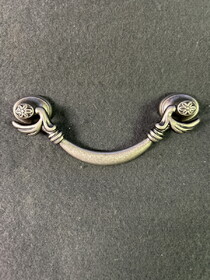 D. Lawless Hardware 3-3/4" Floral Bail Pull Old Iron Louis XV