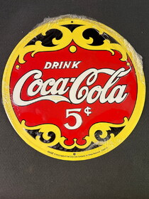 D. Lawless Hardware (50-Pack) Yellow, Black and Red 5 cent Coke Sign