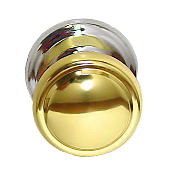Gainsborough 1-3/8" Diplomat Knob Brass with Chrome Backplate
