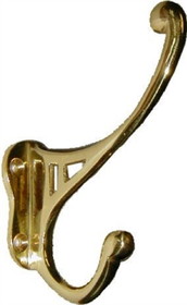 D. Lawless Hardware 4-7/8" Front Mount Double Coat Hook Cast Brass