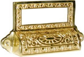 D. Lawless Hardware 3-5/8" Victorian Style Bin Pull with Cardholder Cast Brass