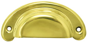 D. Lawless Hardware 3" Front Mount Hoosier Bin Pull Polished and Lacquered Solid Brass