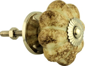D. Lawless Hardware 1-3/4" Ceramic Knob Speckled Brown with Nickel