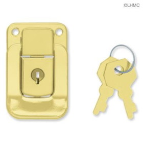 D. Lawless Hardware Case Lock w/ Two Keys - Polished Brass - 1 7/8" x 1 1/4"