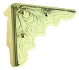 D. Lawless Hardware Brass Plated Box Corner w/ Engraved Design -  Single 1-1/4