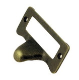 D. Lawless Hardware File Label Holder w/ Finger Pull - Antique Brass - 2 1/4