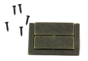 D. Lawless Hardware Small Box Catch or Clasp 1-3/4 x 1-3/8" Antique Brass C2339-4630AB