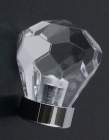 D. Lawless Hardware 1-1/8" Diamond Acrylic Knob With Chrome Solid Brass Base