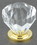D. Lawless Hardware 1-1/4" Diamond Cut Clear Acrylic Knob  Brass Plated Base