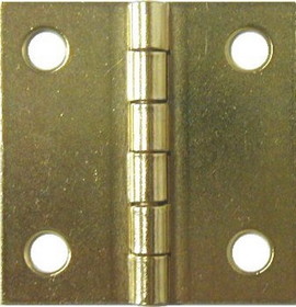 D. Lawless Hardware 1-1/2" x 1-1/2" Brass Plated Steel Flat Butt Hinge