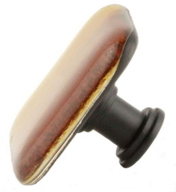 Design Studio 180 1-1/2" Handcrafted Glass Knob Mirrored Amber with Black