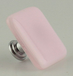 Design Studio 180 1-1/2" Handcrafted Glass Knob Pink with Chrome
