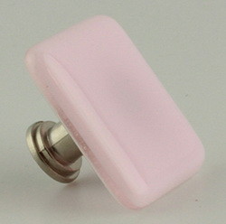 Design Studio 180 1-1/2" Handcrafted Glass Knob Pink with Satin Nickel