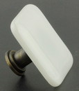 Design Studio 180 American Handcrafted White Glass Knob w/ Antique Brass - 1 1/2