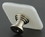 Design Studio 180 1-1/2" Handcrafted Glass Knob White with Satin Nickel