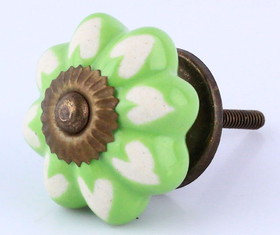 D. Lawless Hardware 1-3/4" Ceramic Knob Green and White
