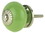 D. Lawless Hardware 1-1/2" Ceramic Knob Green with Nickel Rosette