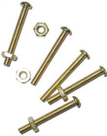 D. Lawless Hardware (50 Pack) Brass Plated Steel Slotted Round Head Bolt with Nut