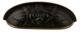 D. Lawless Hardware 3-3/4" Old Rose Pattern Cup Pull Venetian Bronze