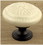 D. Lawless Hardware 1-3/8" Ceramic Knob Bavarian Cream with Oil Bronze Base