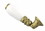 D. Lawless Hardware 2-5/8" Teardrop Pendant Drop Pull White Ceramic & Satin Brass