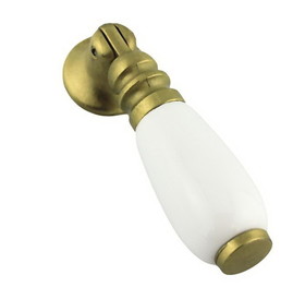 D. Lawless Hardware 2-5/8" Teardrop Pendant Drop Pull White Ceramic & Satin Brass