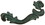 D. Lawless Hardware 3-3/4" Stationary Plume End Drop Pull Antique Verdigris