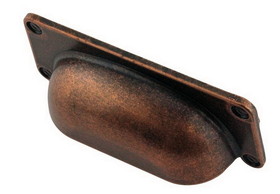 D. Lawless Hardware 2-1/2" Country Store Farmhouse Cup Pull Antique Copper