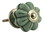 D. Lawless Hardware 1-1/2" Ceramic Knob Teal with Dark Green Design