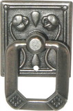D. Lawless Hardware Stamped Brass Rose Ring Pull Pewter Finish