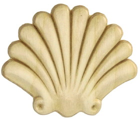 D. Lawless Hardware 3" X 2-1/2" Birch Wood Embossed Ornament Clam Shell Applique
