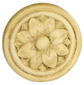 D. Lawless Hardware 2-5/16" Birch Round Flower Medallion Applique