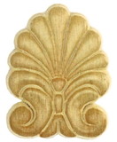 D. Lawless Hardware Birch Wood Applique - Small Plume 2-1/8
