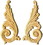 D. Lawless Hardware 6" x 2 3/4" Pair of Birch Wood Feathered Upsweeps Applique